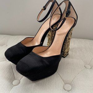 Calvin Klein Black and Gold Statement Heels